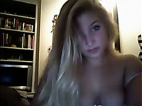 Sweet and charming blond haired webcam babe made my dick hard