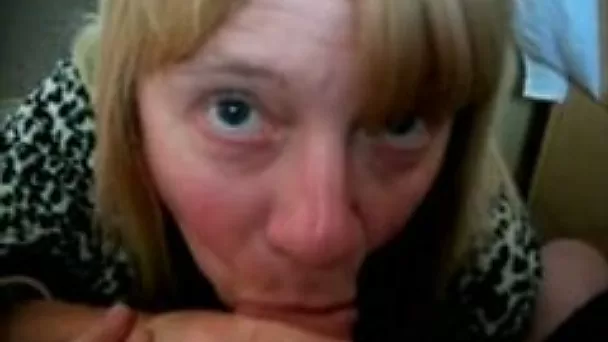 Wrinkled mature blond haired neighbor gave me blowjob on my cam