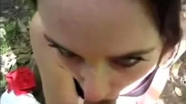 Amateur dark haired chick did not find a better place to suck my dick