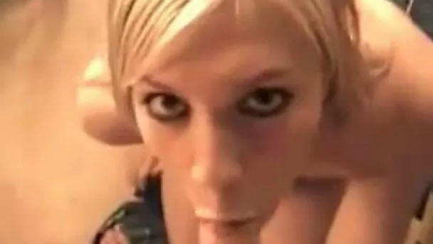 Blond haired torrid chick was greedily sucked my friend dry on his cam