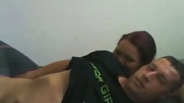Red haired titless natural chick was jerking me off on my camera