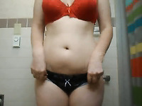 Kinky amateur pallid bitch showed off her big rack to me on webcam