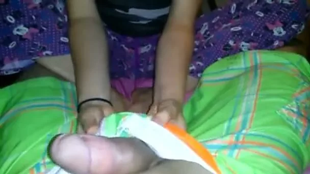 Perverted pallid cute brunette girl provided my friend with blowjob