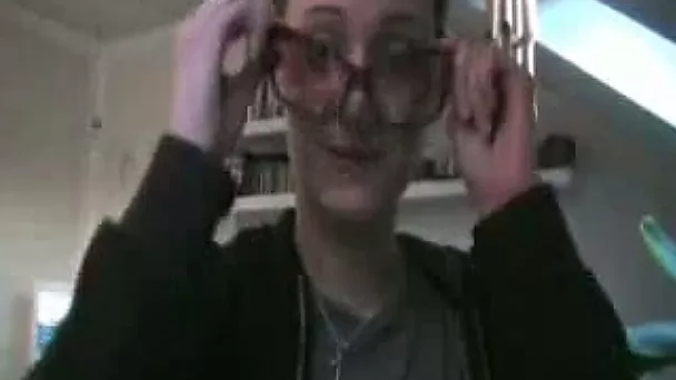 Dark haired perverted office slut got rid of glasses and sucked my dick