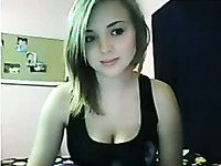 Cute big breasted webcam whore was teasing her own wet pussy