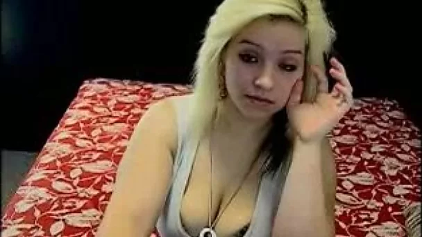Torrid alluring blond haired nympho was teasing her own sweet cunt