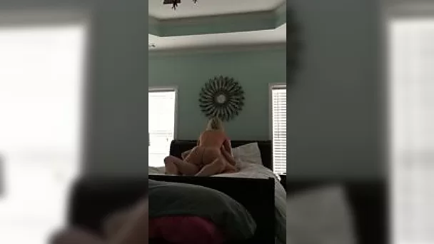 Passionate girlfriend with round booty riding hard shaft in a cowgirl pose