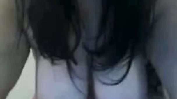 Perverted amateur chubby black head played with her huge boobs