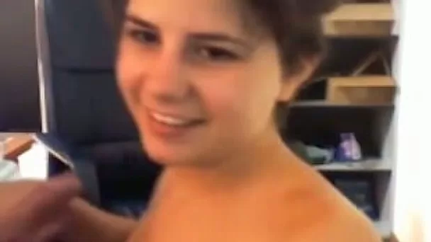 Short haired amateur happy webcam nympho provided her man with BJ