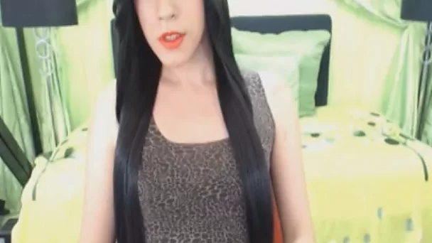 Sexy Shemale Jerking off Hard on Cam