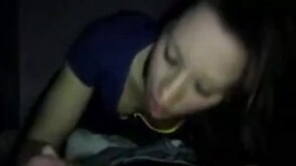 Sexy brunette chick with filthy mouth gives me really good blowjob