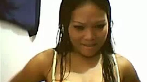 Asian naughty black head with natural small tits showed me off her bum
