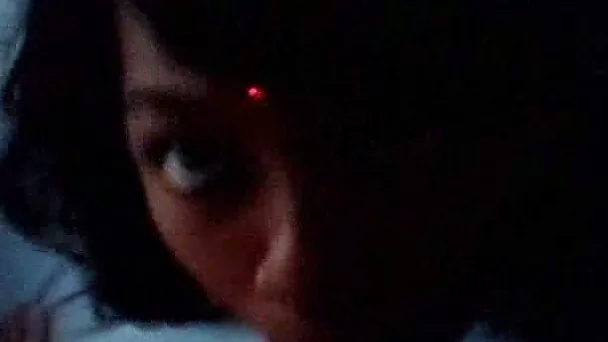 Cute ebony college slut Bella sucks my white cock like a pro