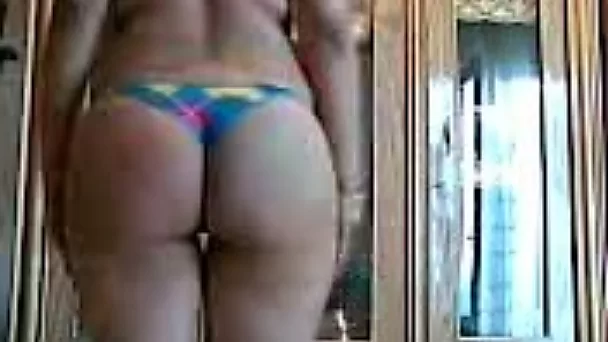 Seductive Arab wife stripteases for me showing her big ass