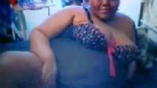 Big black momma with huge belly in corset shows me her plump booty