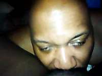 Going down on my black bitch licking her wet hairy poontang