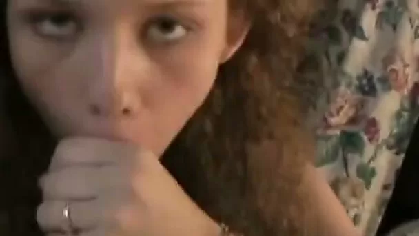 Passionate curly wife enjoys blowing my juicy dick after dinner
