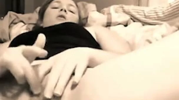 Hot German teen poking wet vagina with hairbrush