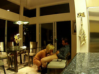 Elegant and wilf blonde bimbo blowing and riding her man on hidden cam