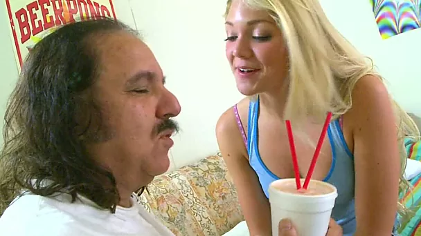 Hot and beautiful young blondie is attracted to a hairy old fat dude