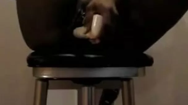 Black hoe poking wet vagina with dildo in amateur video