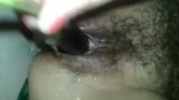 Using eggplant kinky webcam nympho was petting her wet pussy passionately