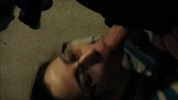 Foureyed co-ed sucking  my dick deepthroat in amateur POV clip