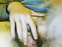Ugly woman fingering extra hairy vagina in amateur video