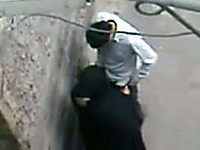 Slutty Arab wife in black hijab caught on cam giving head