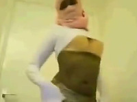 Arab busty babe in hijab dancing erotically on webcam