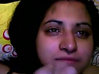 Cute amateur Arab girl gets a cumshot and swallows it on cam