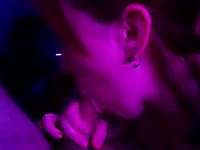 Awesome sensual blowjob from gothic amateur girl in the dark