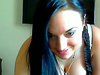 Sensational exotic brunette babe on webcam flashing her huge breasts