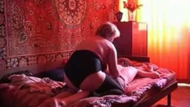Fugly Russian granny riding my dick in a cowgirl position