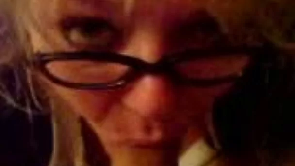 Lecherous blonde whore in glasses gives me best blowjob ever