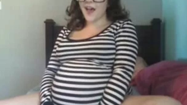 Pregnant chick with really huge belly chats with me and masturbates