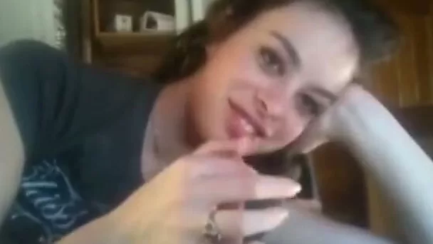 My naughty amateur brunette GF gives me head and handjob