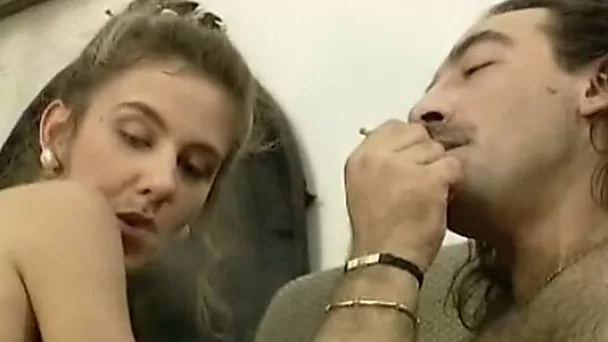 Nasty freak sticks his lighter in the asshole of a hot Italian girl