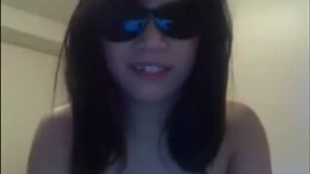 Pale chick with quite nice ass in sunglasses was fucked doggy style