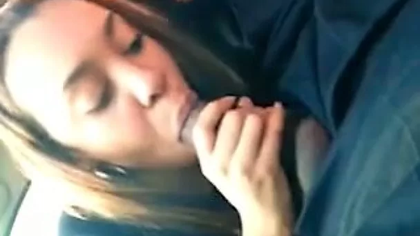 Amazing amateur svelte ebony babe of my buddy loves giving BJ in car