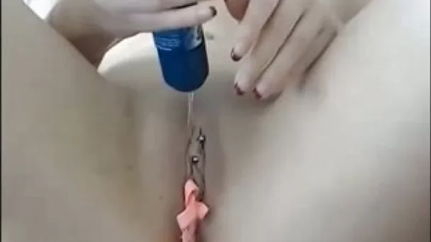 Awesome bosomy web cam babe got rid of thongs and played with them