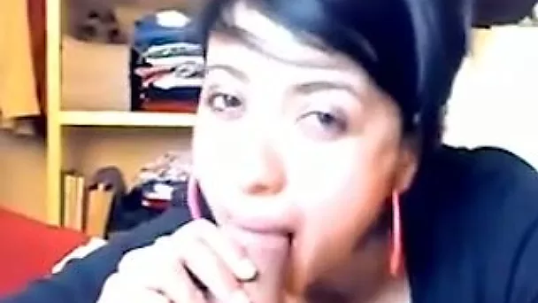 Zealous dark short haired blowlerina sucked my friend's prick perfectly well