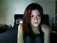 Cute red haired teen didn't mind flashing me her small titties