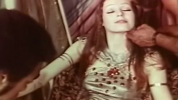 Pale skin redhead hottie enjoys classic interracial threesome