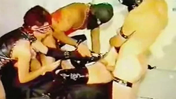Redhead and brunette French milfs enjoy hardcore BDSM orgy