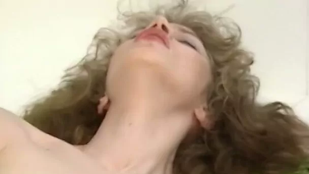Wicked pale skin German slut with saggy tits masturbates with a big toy