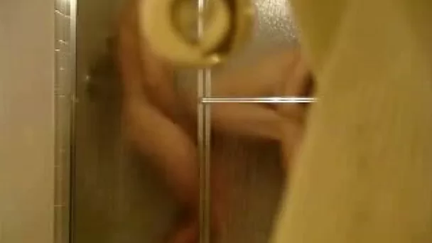 Quickie at the shower cabin with my insatiable bitch
