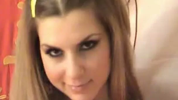 Hot blondie with demonic eyes naked on the webcam