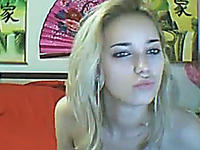 Really hot blonde teen masturbates on the webcam in her room