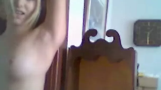 Really hot blonde teen babe on the webcam masturbates